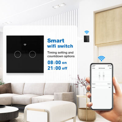 L'interruttore della luce della parete di Amazon Alexa And Google Home Control Smart ha temperato il touch screen di vetro