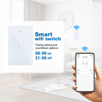 Commutatore nero bianco antipolvere ed impermeabile di norma degli Stati Uniti di 1gang Wifi di tocco per automazione dello Smart Home