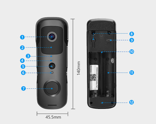 macchina fotografica del campanello di sicurezza di 2.4G Smart Hd Wifi con l'audio bidirezionale di visione notturna del carillon