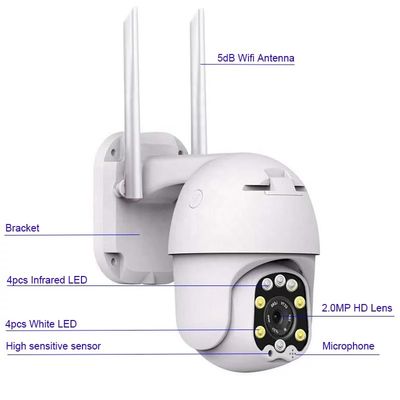 Casa senza fili Wi-Fi Pan Tilt Night Vision della macchina fotografica del IP della cupola di sicurezza della macchina fotografica di IP66 Wifi